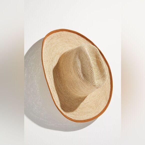 NWT FREE PEOPLE X GREENPACHA CANCUN STRAW COWBOY HAT M main image 7